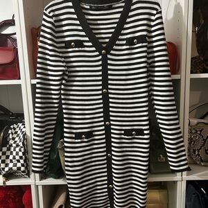 Black and White Striped Dress 2x
